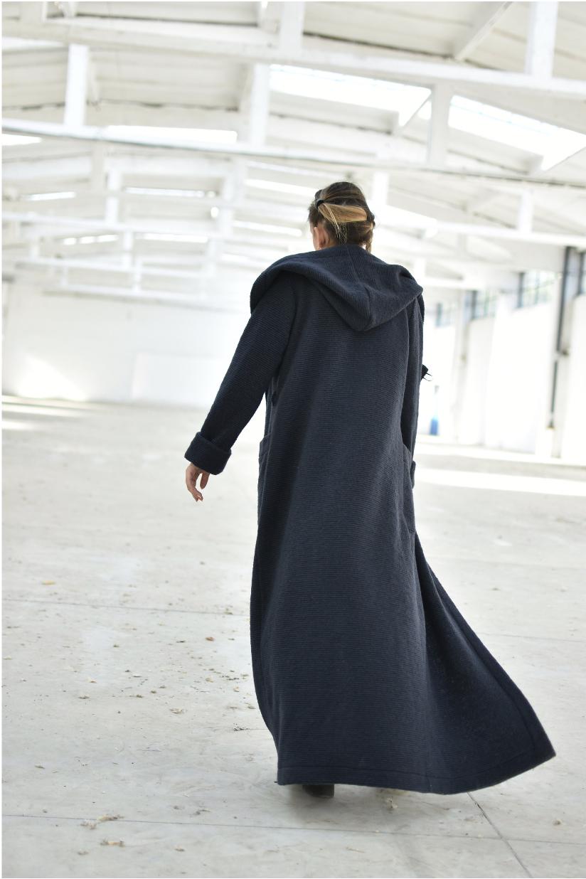 Long Wool Cardigan Coat, Extra Long Cardigan, Gothic Maxi Cardigan