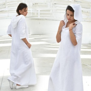 White Hooded Dress - Etsy