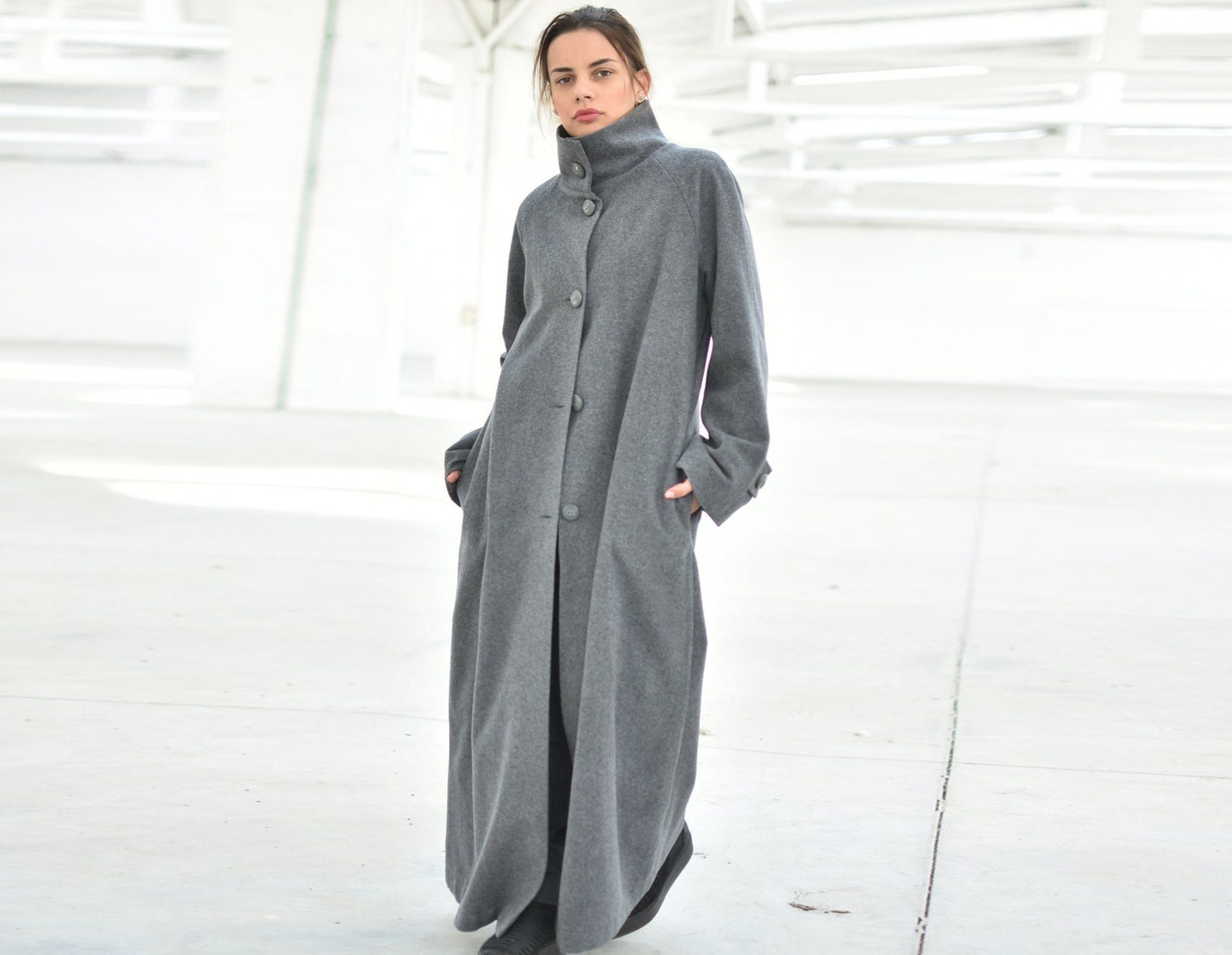 【90's】Wool Maxi Chester Coat / Dark Gray 90's】Wool Maxi Chester Coat / Dark Gray 90's】Wool Maxi