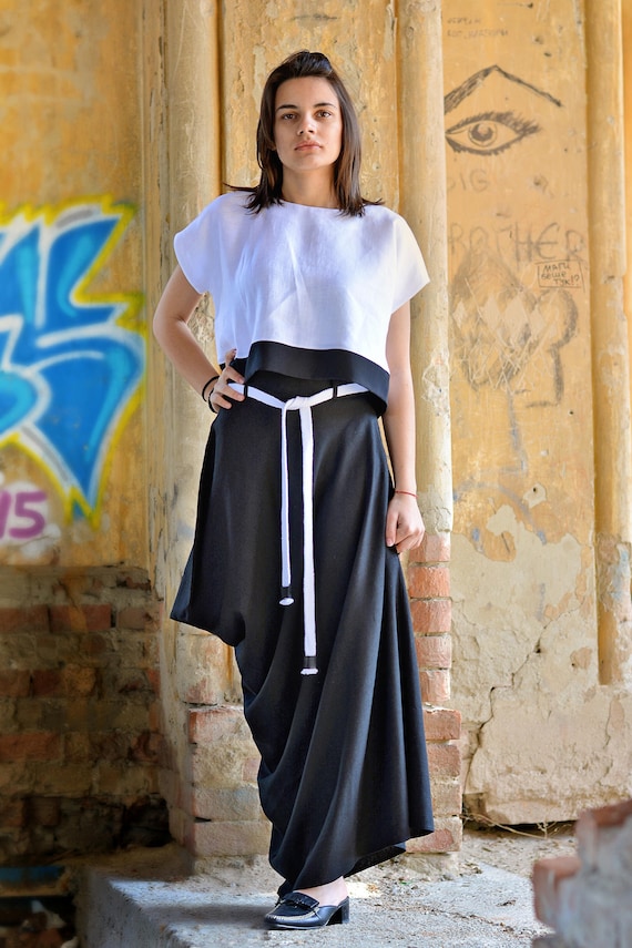 Buy Black Linen Skirt Maxi Skirt Long Skirt Black Skirt