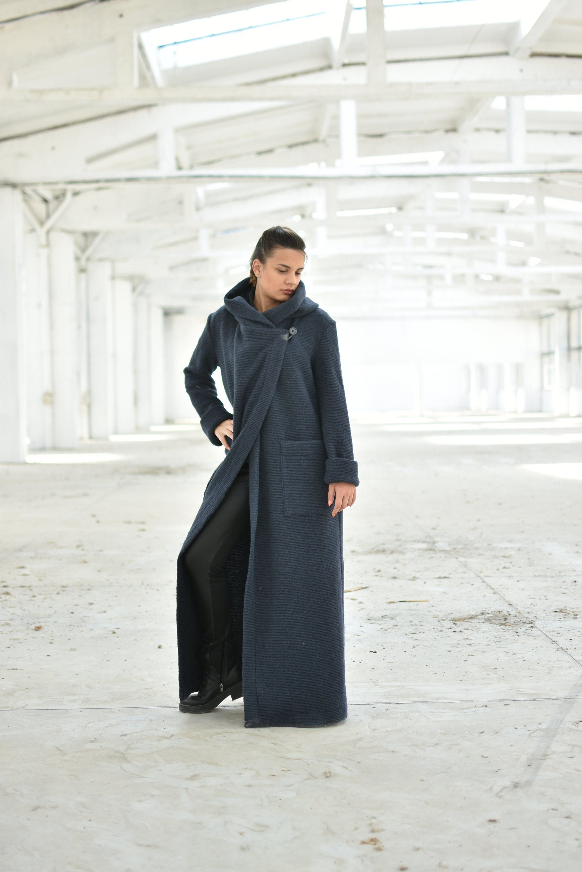 Long Wool Cardigan Coat, Extra Long Cardigan, Gothic Maxi Cardigan