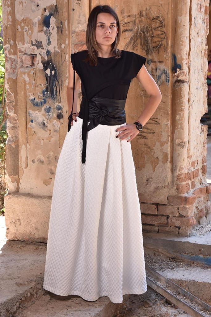 High waisted white skirt 2xl hotsell