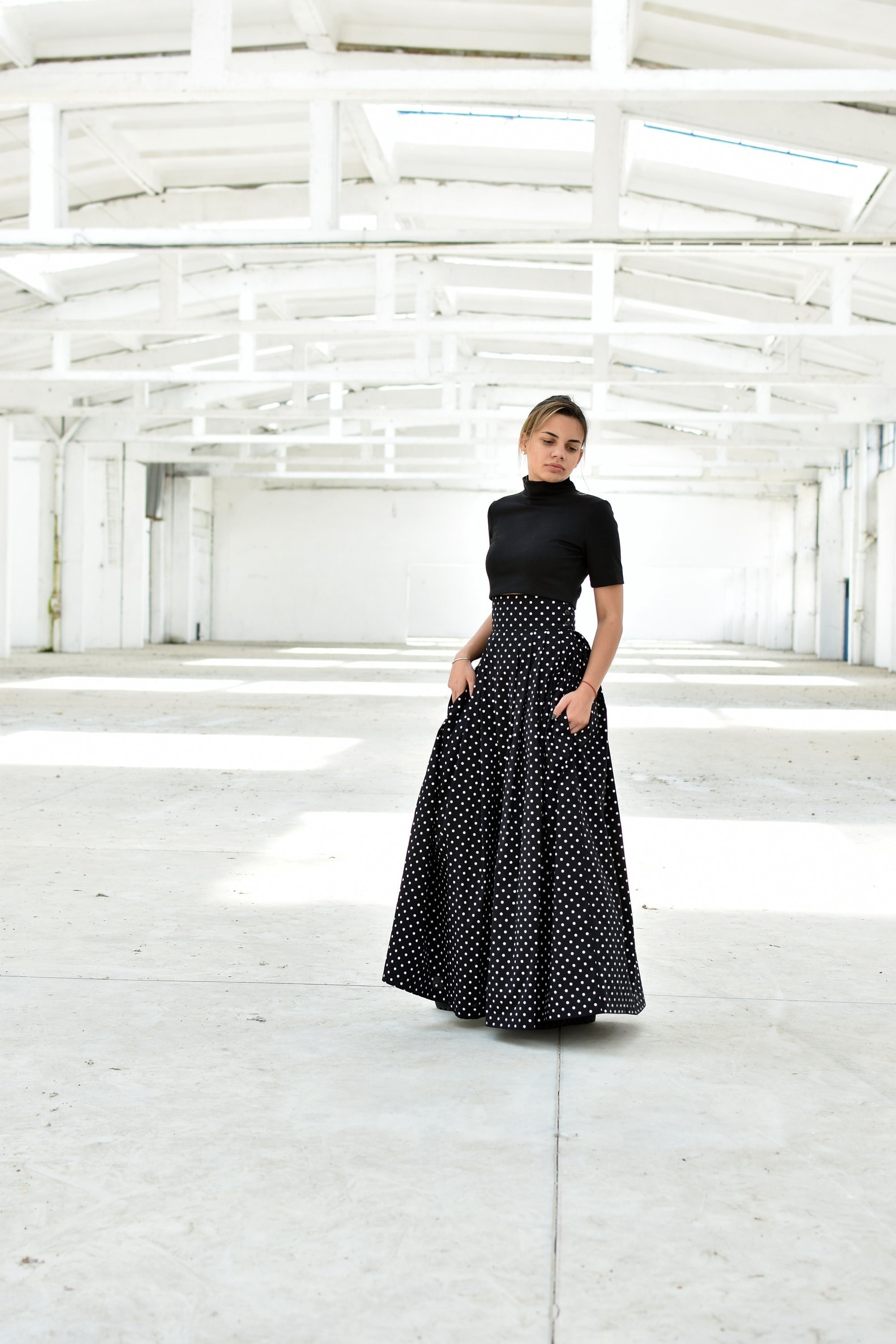 Buy Black and Red Polka Dot Skirt Online In India India