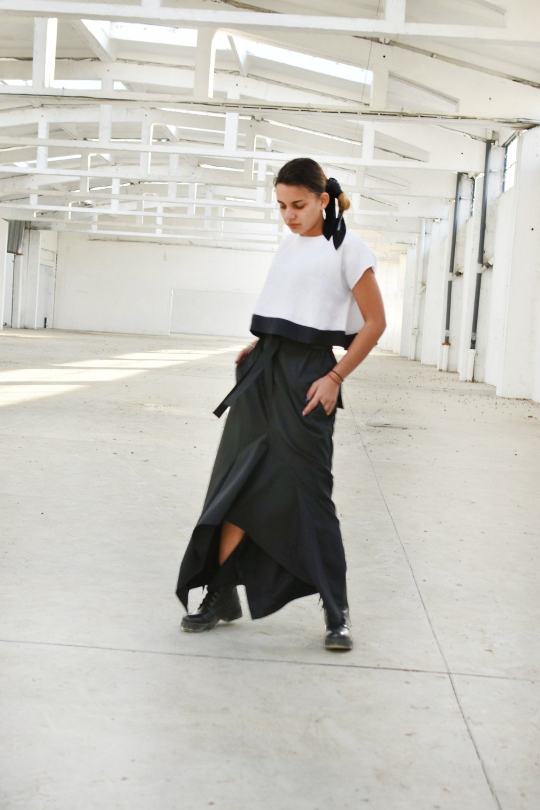 スカート overdue flair : 25SS / GRUNGE YOKE GATHER LONG SKIRT Maxi skirt with slanted yoke : r/sewing