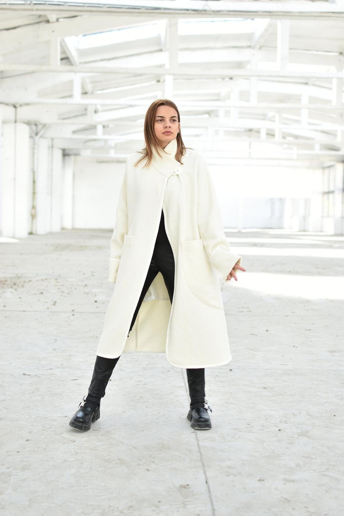 White maxi best sale coat