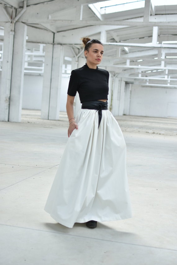 White Maxi Skirt High Edwardian Walking Skirt - Etsy