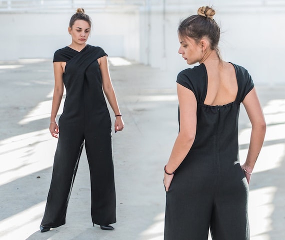 linen jumpsuit etsy