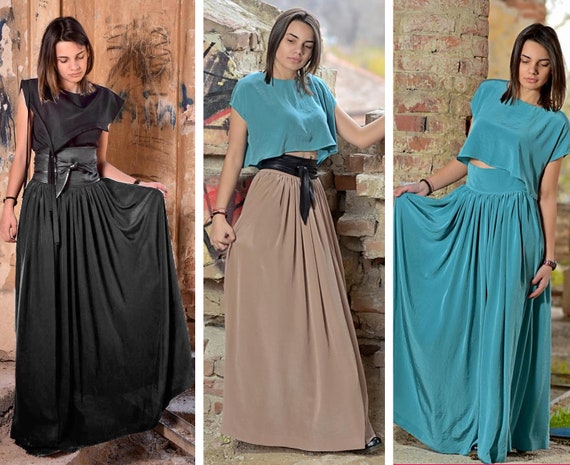 Women Maxi Skirt Plus Size Skirt Loose Skirt Broomstick Skirt Full Skirt High Waist Skirt Oversize Clothing Victorian Skirt Elegant Etsy