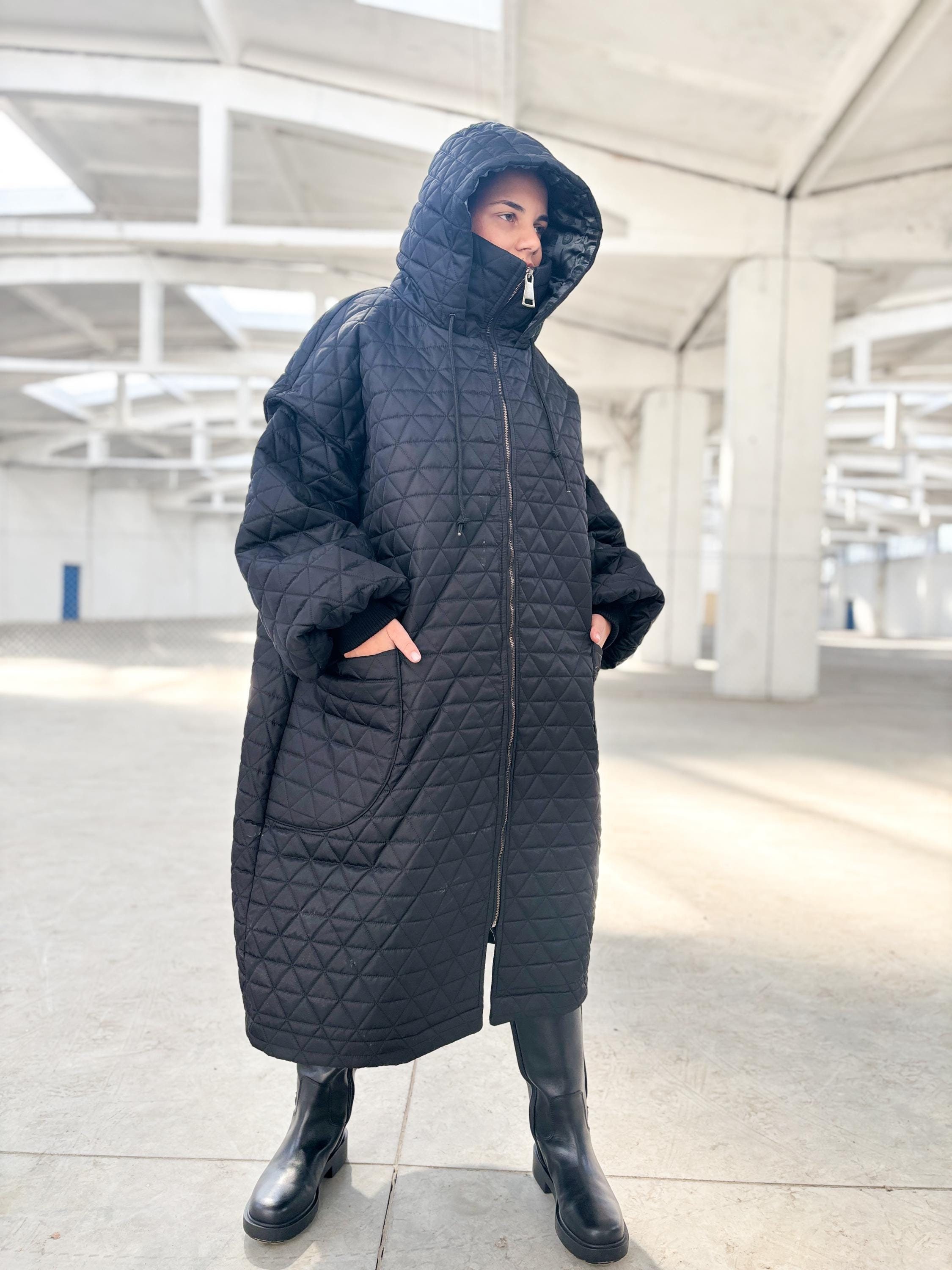 ジャケット・アウター Oversized Long Puffer Coat Oversized Puffer Jacket Oversize Parka Thick Puffa Down Coat