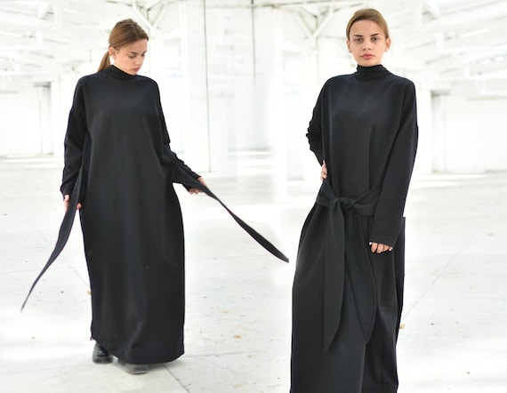 Black maxi sweater dress hotsell