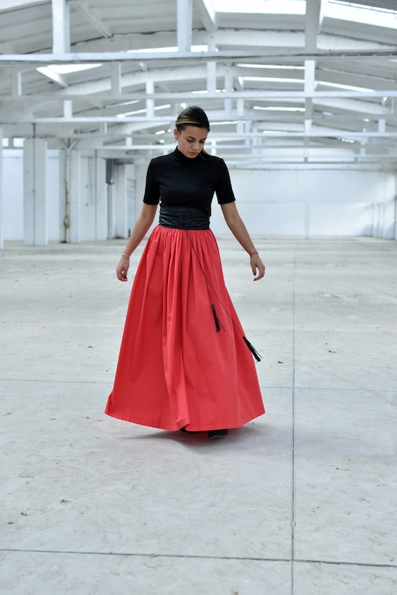 Maxi Skirt, Coral Skirt, Women Skirt, Long Summer Skirt, High Waisted Skirt, Plus Size Skirt, Elegant Skirt, Cotton Skirt, Oversize Skirt Maxi Skirt, Coral Skirt, Women Skirt, Long Summer Skirt, High Waisted Skirt, Plus Size Skirt, Elegant Skirt, Cotton Skirt, Oversize Skirt