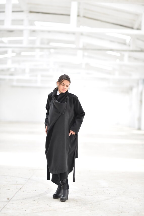 Cashmere Coat Black Coat Cashmere Clothing Plus Size Coat | Etsy