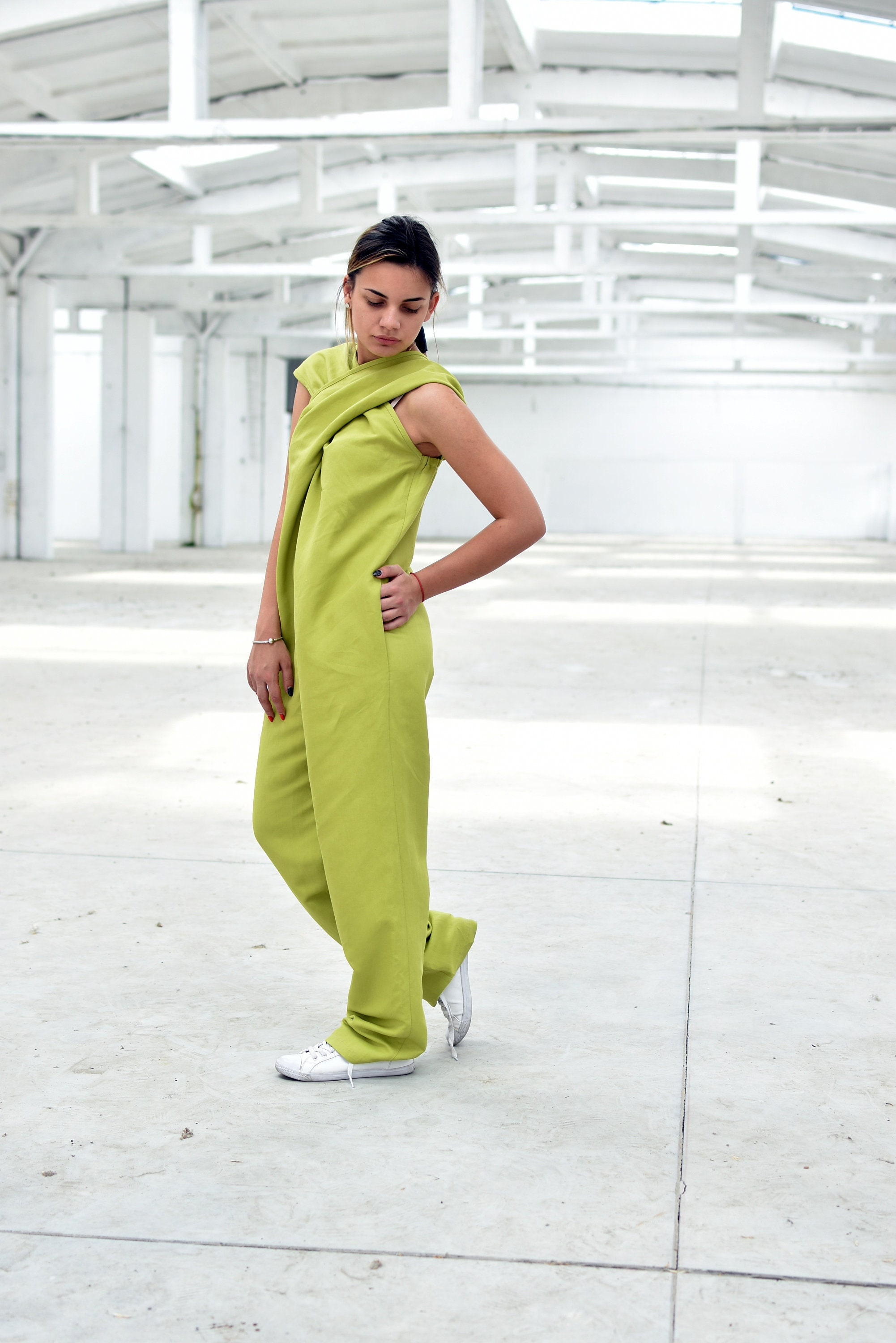 plus size lime green jumpsuit
