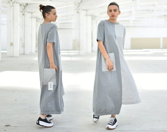 Gray Linen Dress, Women Kaftan Dress, Plus Size Clothing, Casual Dress, Avant Garde Dress, Linen Caftan Dress, Boho Maxi Dress, Loose Dress