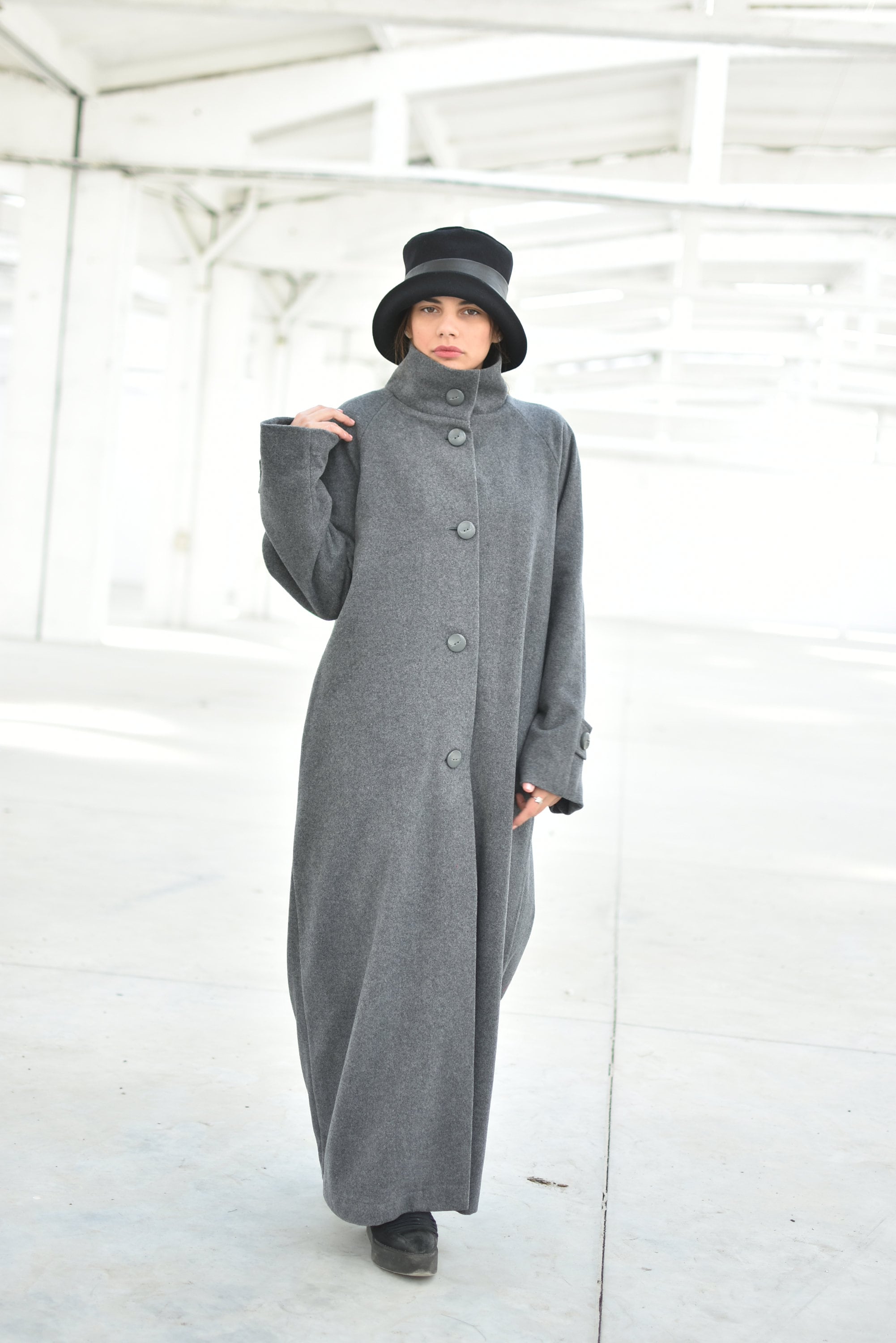 【90's】Wool Maxi Chester Coat / Dark Gray Rare 90S Y's High Quality Wool Long Chester Coat | eBay