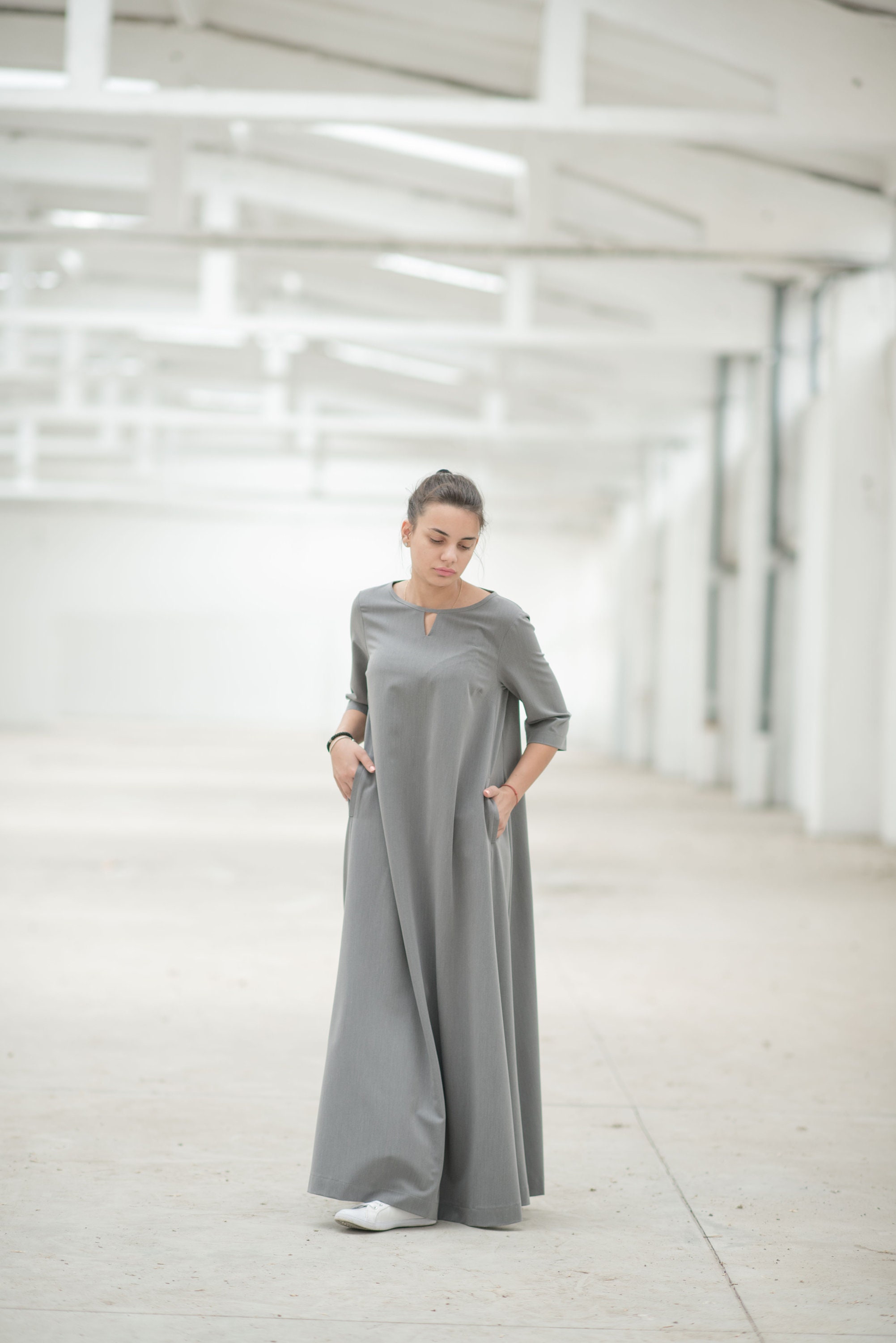 Maxi Dress Gray Dress Plus Size Maxi Dress Plus Size - Etsy