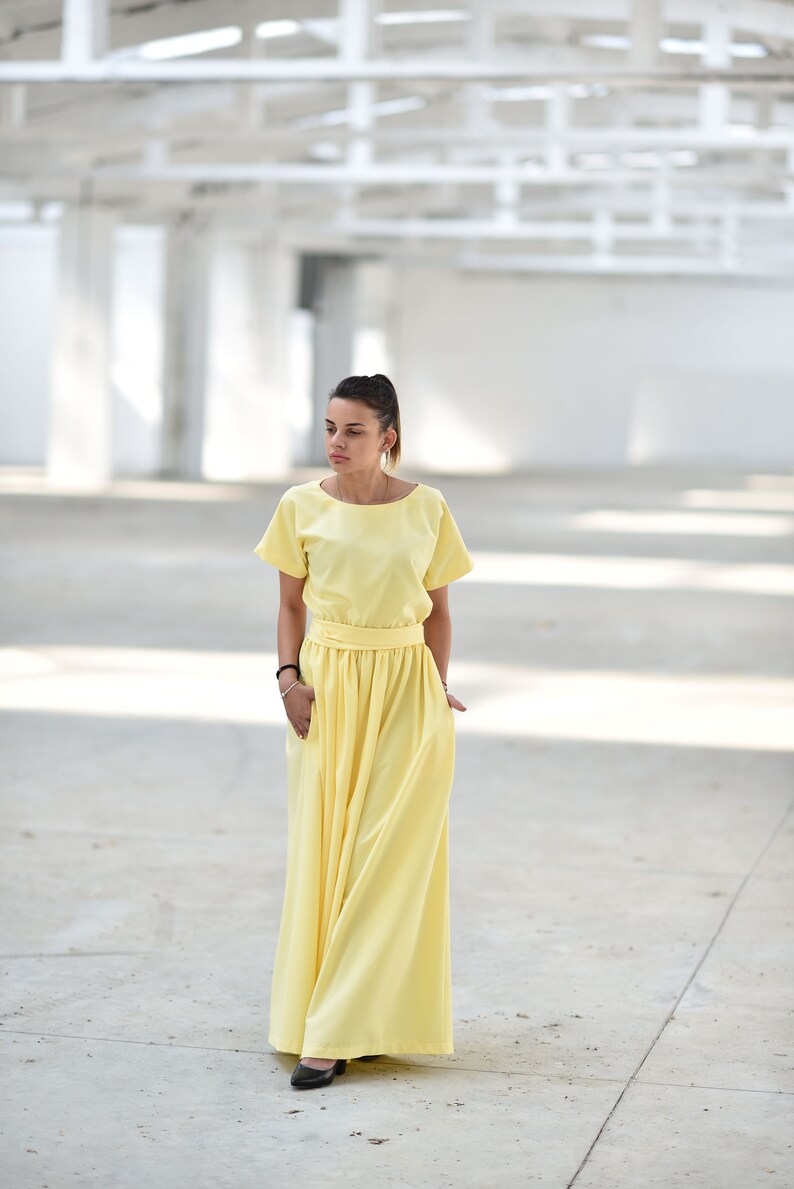 Maxi Dress, Yellow Dress, Dress For Women, Wedding Guest Dress, Plus Size Clothing, Plus Size Maxi Dress, Women Kaftan Dress,Long Maxi Dress image 8