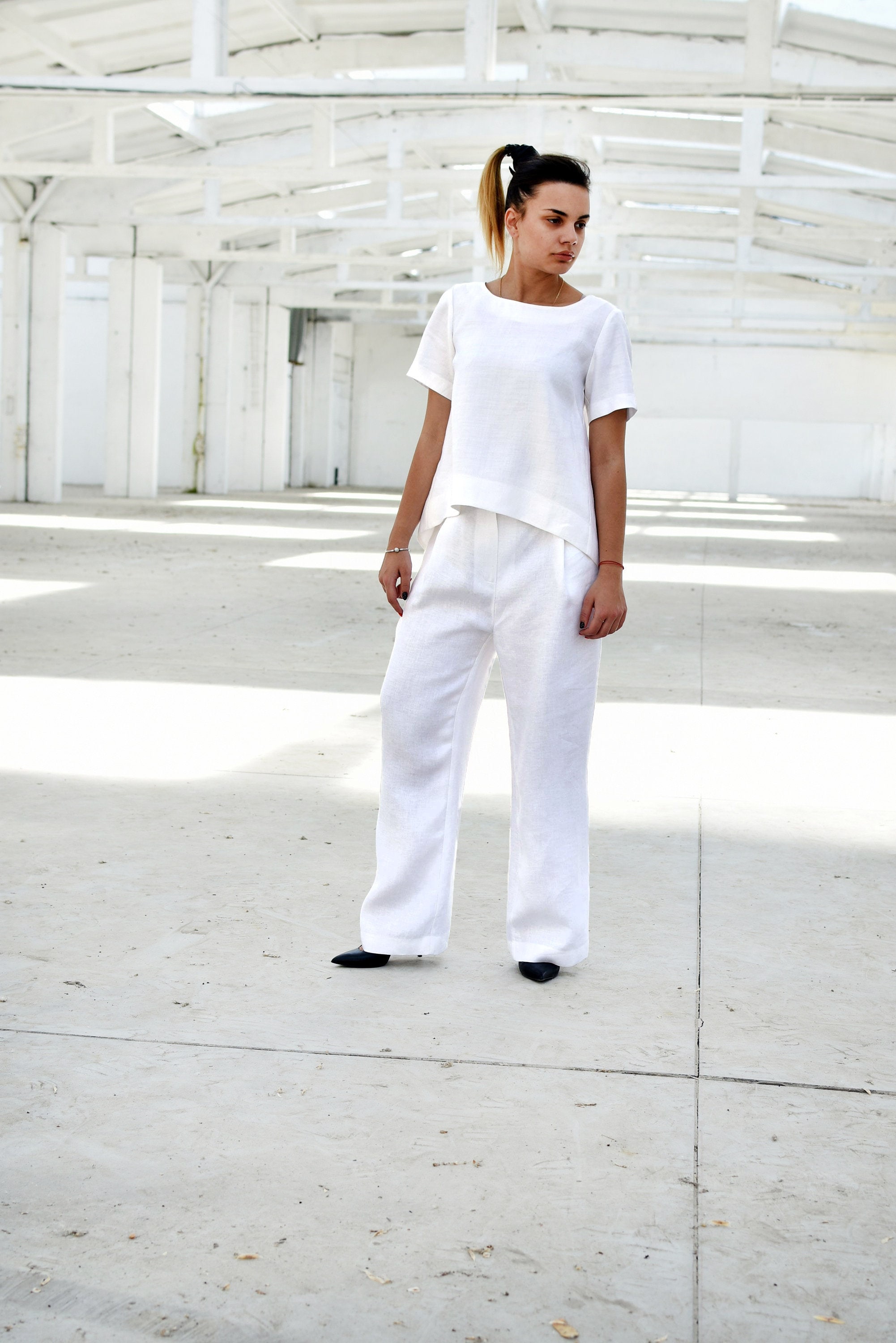 White Linen Trousers -  Hong Kong