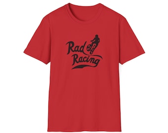 Rad Racing-tröja - Unisex mjuk t-shirt med 80-talsfilmen Rad oldschool bmx 80-tals bmx Rad Racing-tröja Rad Movie bmx-inspirerad t-shirt