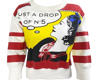 CHANEL Just a Drop of No. 5 Sweatshirt Pop art Jumper  SZ 38