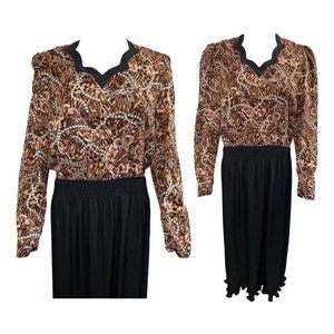 DIANE FREIS Vintage 1980s Leopard Print Dress