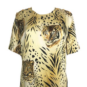 ESCADA Vintage 1980s Animal Print Silk Blouse With Leopard | Etsy