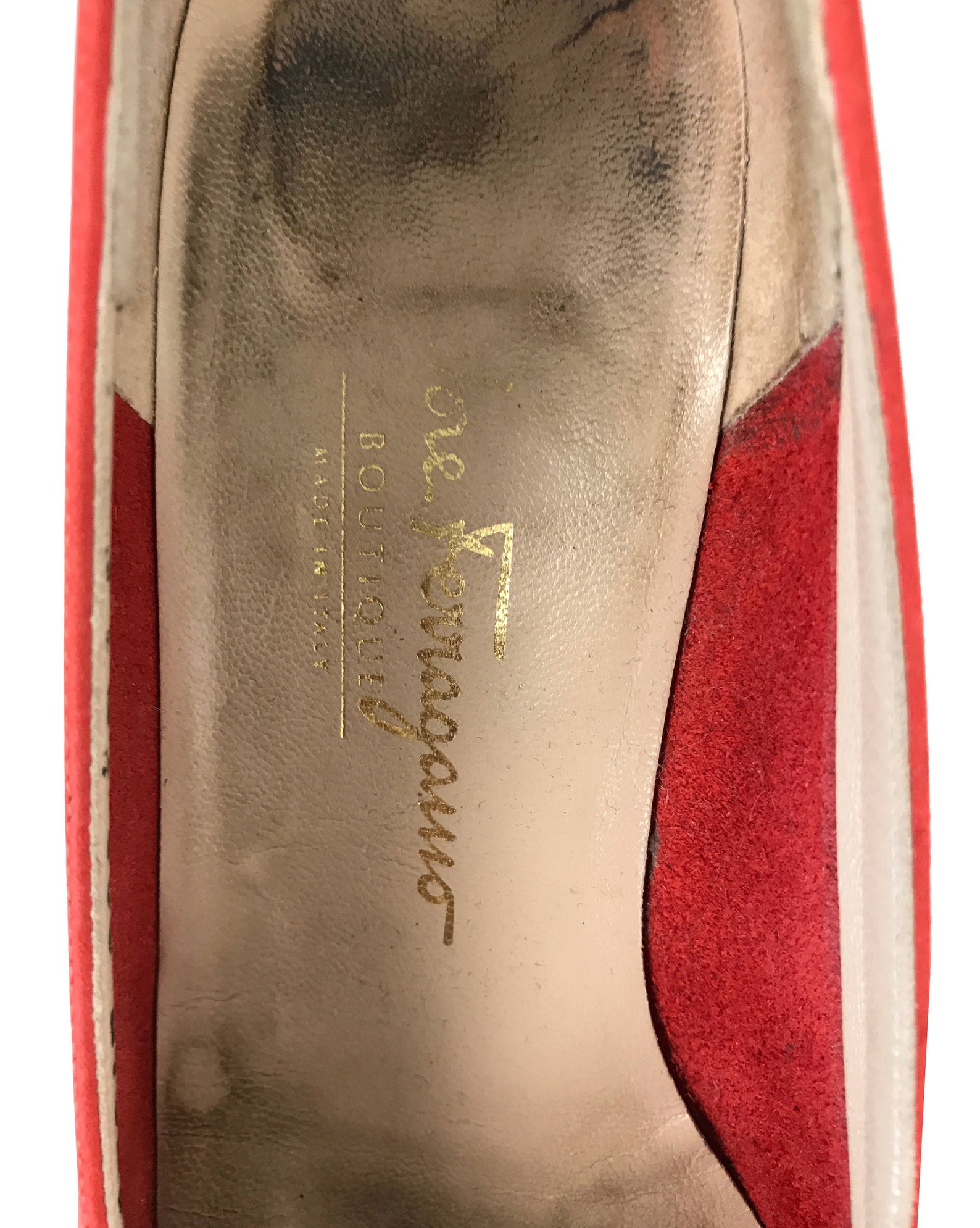 salvatore ferragamo vintage red suede bow logo flats monogram ballet shoes slippers sz 7.5 salvatore ferragamo vintage red suede bow logo flats monogram ballet shoes slippers sz 7.5