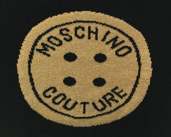 MOSCHINO Vintage 1990s Gold Logo Knit Sweater Mos… - image 5