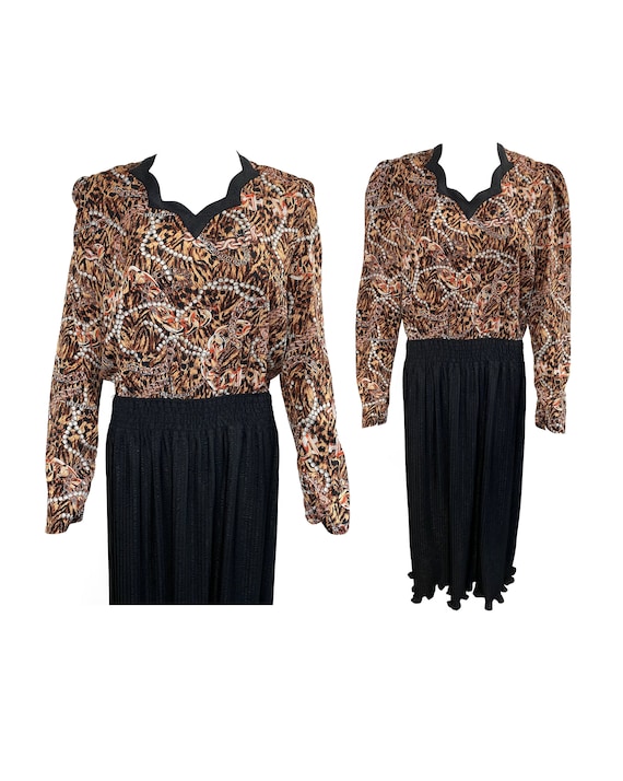 DIANE FREIS Vintage 1980s Leopard Print Dress