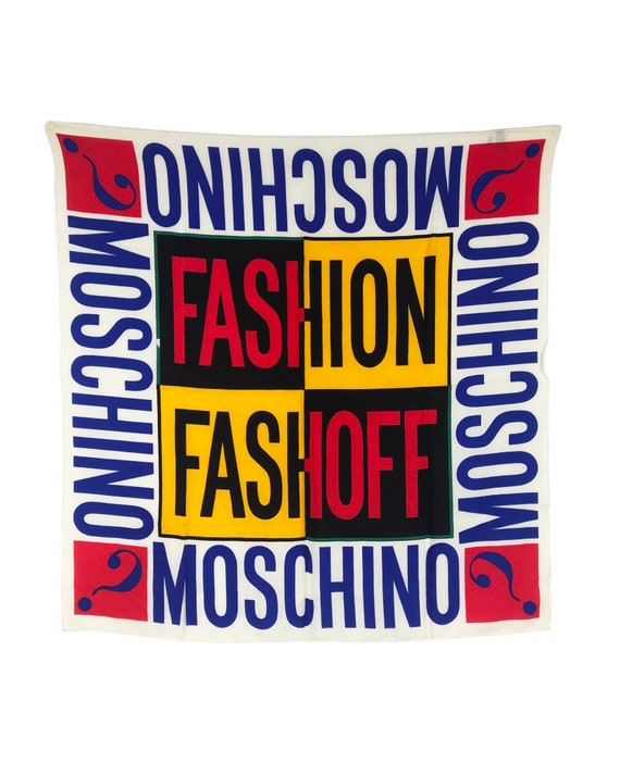 MOSCHINO Vintage 90s Logo Slogan 'Fashion Fashioff