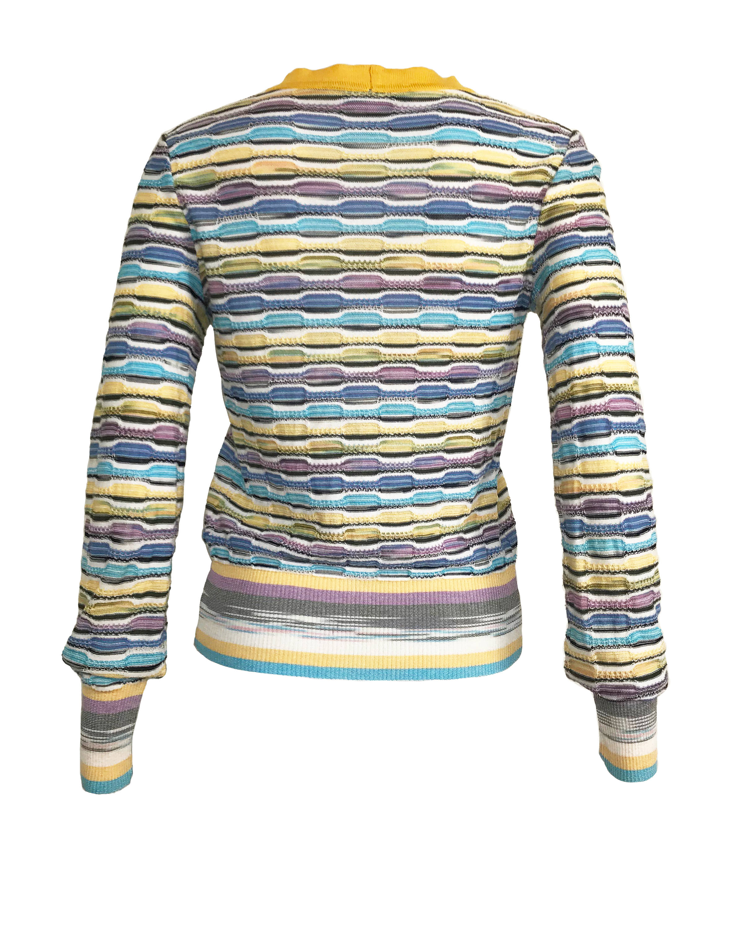 MISSONI Vintage Stripe Knit Cardigan Top Button Front Zigzag - Etsy UK