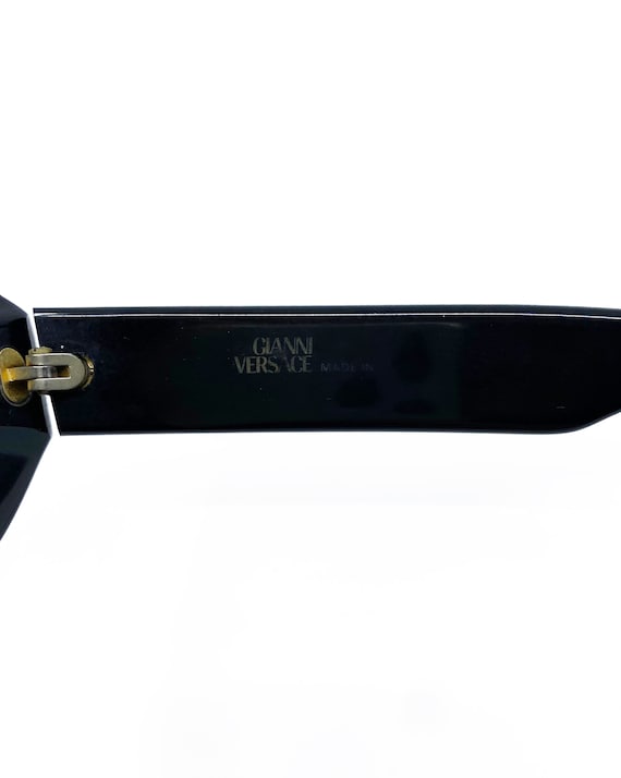 GIANNI VERSACE 1990s Black Studded Sunglasses ova… - image 9