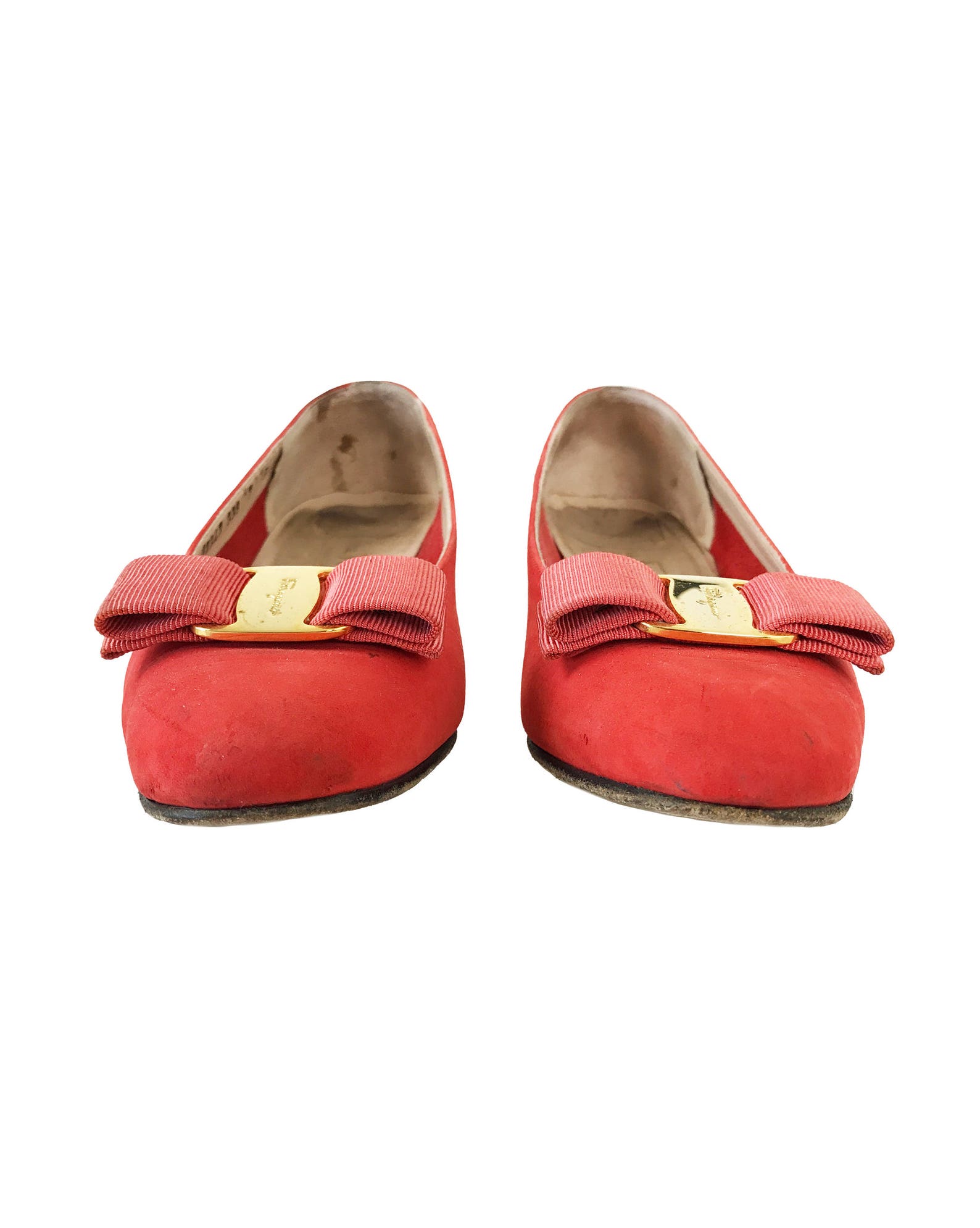 salvatore ferragamo vintage red suede bow logo flats monogram ballet shoes slippers sz 7.5 salvatore ferragamo vintage red suede bow logo flats monogram ballet shoes slippers sz 7.5