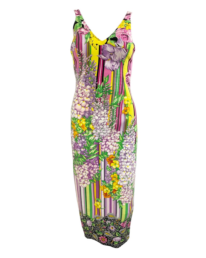 VERSUS by GIANNI VERSACE Vintage 1990s Floral Print Dress | Etsy