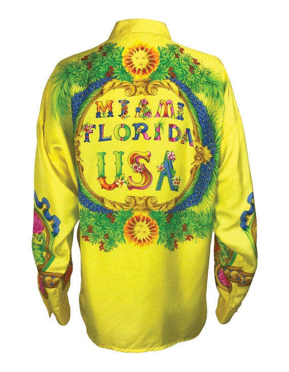 GIANNI VERSACE Rare Vintage Miami Print Shirt 199… - image 2