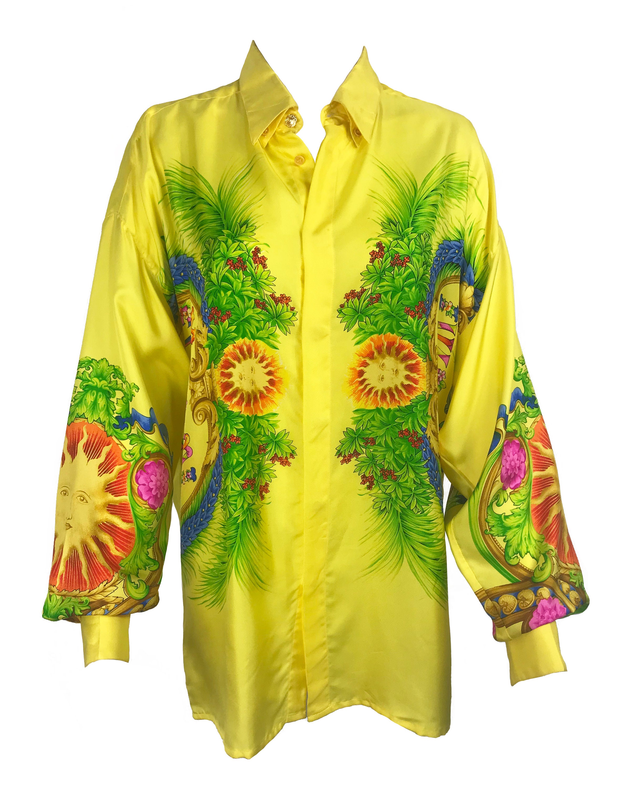 GIANNI VERSACE Rare Vintage Miami Print Shirt 1990s Neon GIANNI VERSACE Rare Vintage Miami Print Shirt 1990s Neon