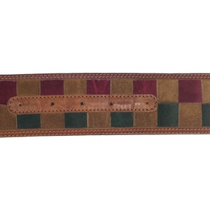 MOSCHINO Vintage 90s Logo M Monogram Brown Suede Belt Lattice Design sz IT 38 image 7