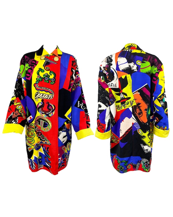 GIANNI VERSACE 1991 Vogue Print Coat Very Rare Iconic Runway Piece