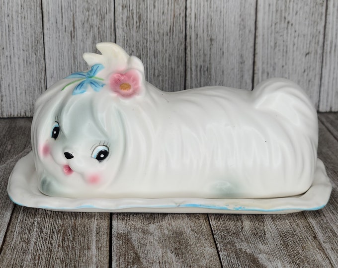 Vintage Lefton Mr. Toodles Butter Dish, Vintage Lefton, Lefton Toodles