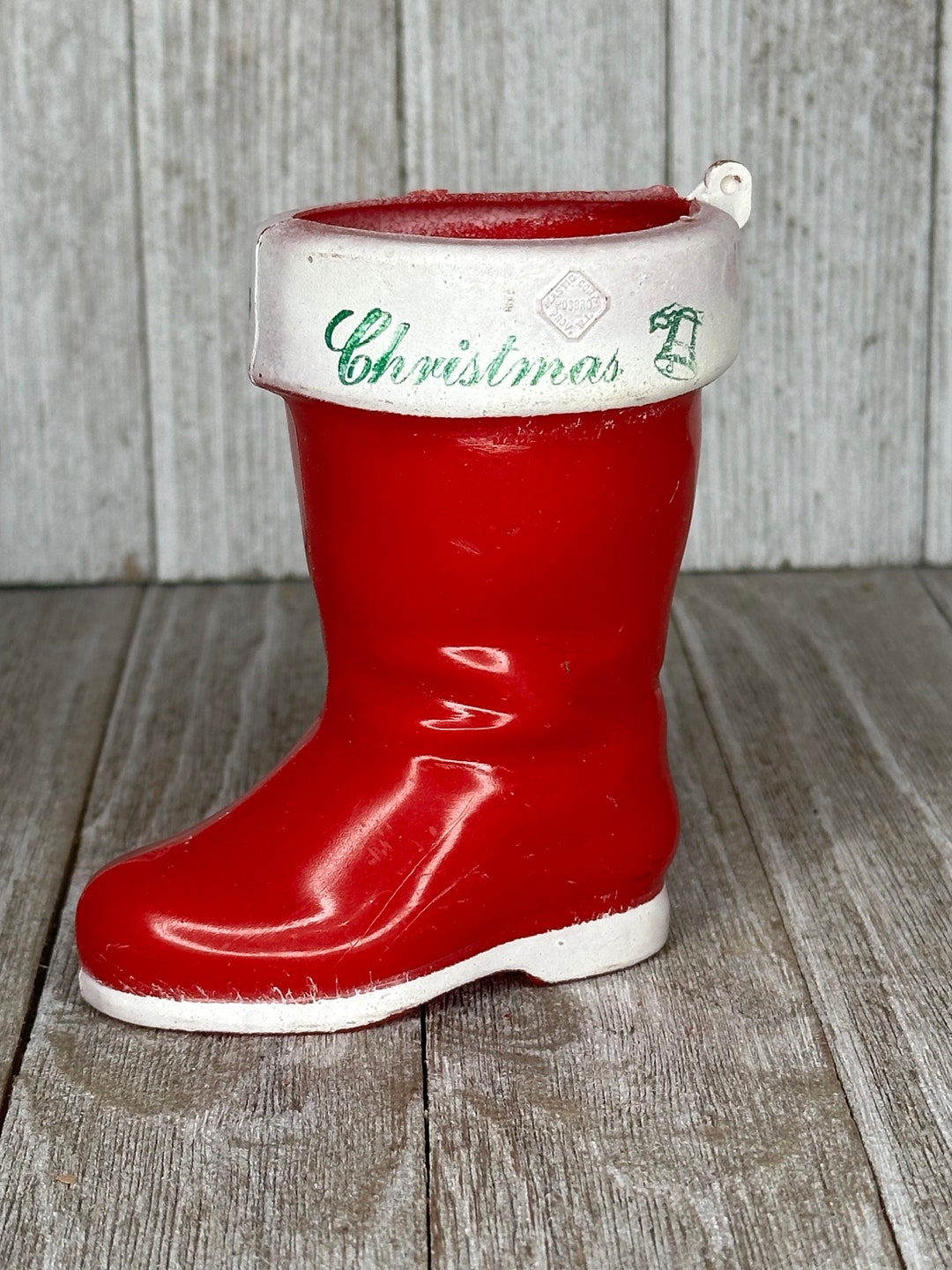 Vintage Plastic Rosbro Red Santa Boot Vintage Red Santa Boot - Etsy
