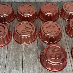 Vintage Mini Copper Colored Gelatin Molds, Vintage Kitchen Molds, Vintage Mini Gelatin Molds, Vintage Jello, Vintage Kitchen, Cottagecore
