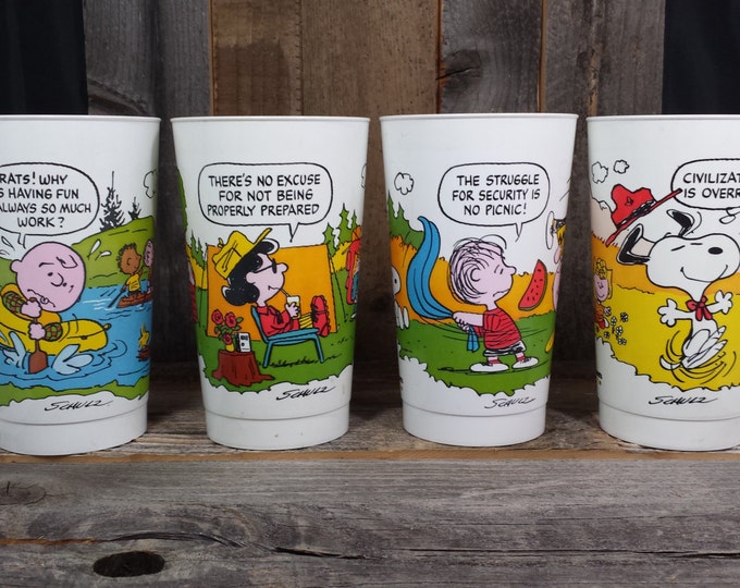Peanuts Camp Snoopy Collection 4 Different Mcdonald's Cups Etsy