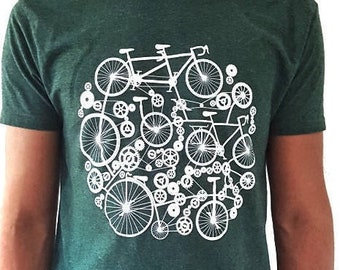 Men's T-shirt Bikes - Different colors Green, Blue, etc. Perfect mens gift for birthday