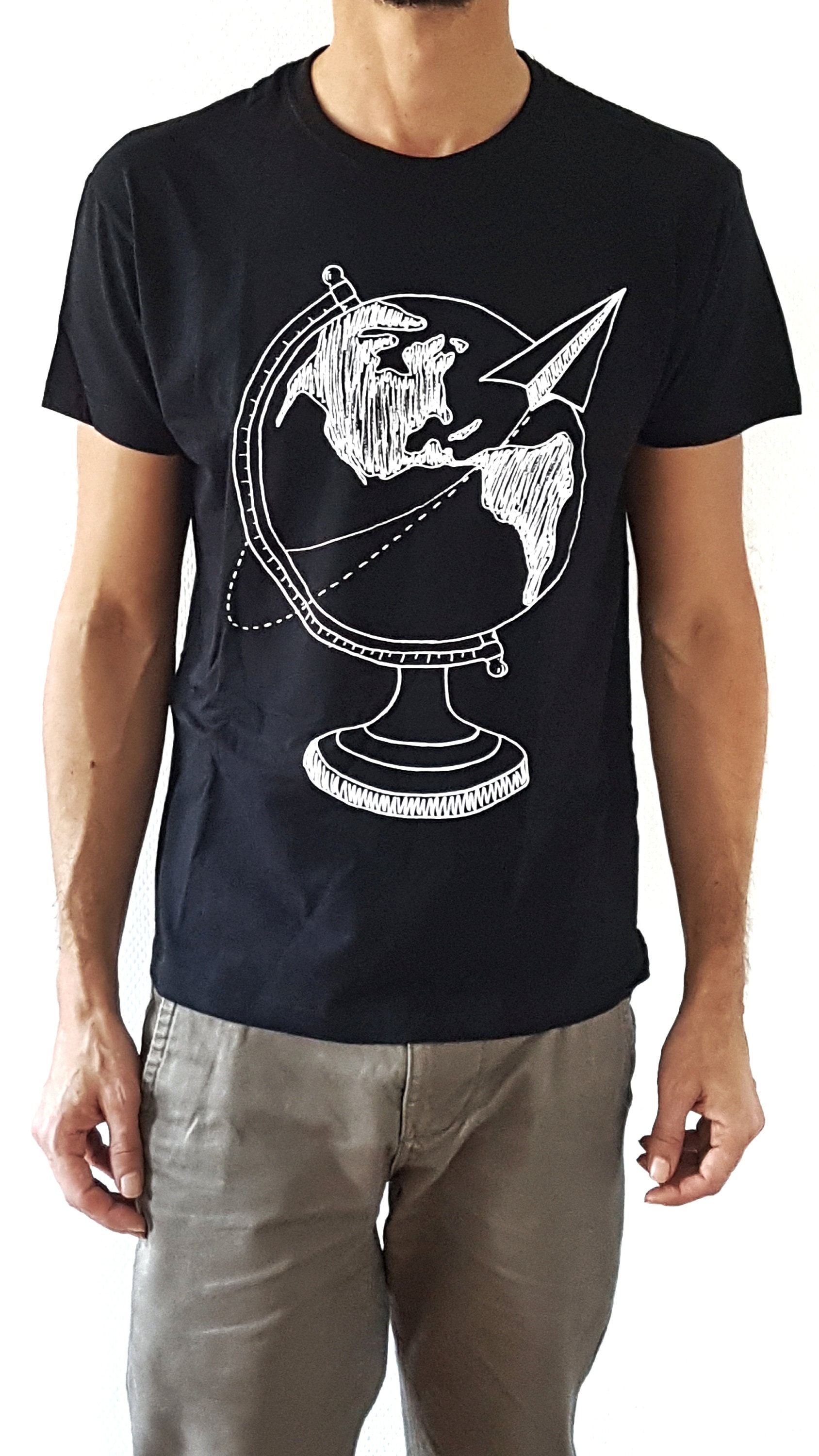 Men's Tshirt Globetrotter Shirt for travel lovers Etsy