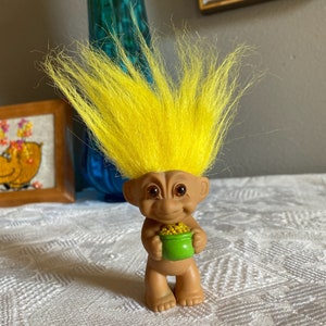 Vintage 1970&#39;s Pot of Gold Troll - Yellow Hair - China