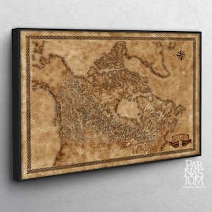 Fantasy Canada Map Canvas Print: Unique Wall Decor