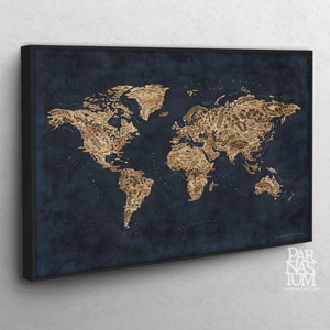 Canvas world map, Fantasy map of the world image 1