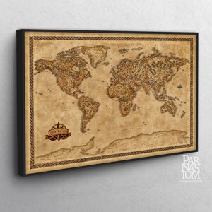 Fantasy World Map Canvas Print: Unique Wall Decor