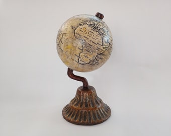 Handcrafted globe, Handpainted mini desk globe