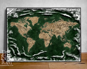 Fantasy World Map | Vintage-Inspired Medieval Cartography | Antique Adventure Wall Art